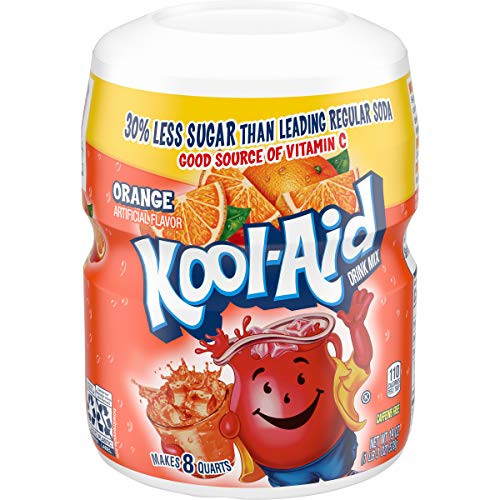 Kool-Aid Orange Flavored Powdered Drink Mix (19 oz Canisters, Pack of 12)