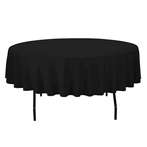 Zdada Black 70Inch Round Polyester Tablecloth Wedding Restaurant Party Table Cloth
