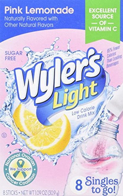 Wyler's Light Singles Water Drink Mix To Go Powder Packets, Pink Lemonade, 8 Count Wyler's Light Singles Water Drink Mix To Go Powder Packets, Pink Lemonade, 8 Count