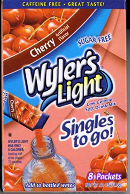 Wyler's Light Singles Water Drink Mix To Go Powder Packets, Cherry, 8 Count Wyler's Light Singles Water Drink Mix To Go Powder Packets, Cherry, 8 Count