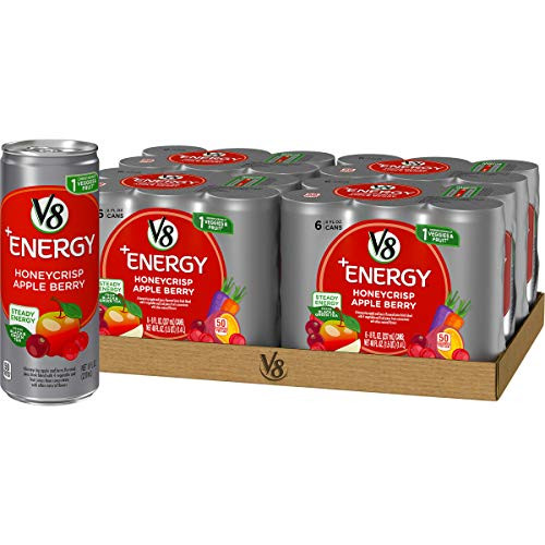 V8 +Energy, Healthy Energy Drink, Natural Energy from Tea, Honeycrisp Apple Berry, 8 Ounce Can (4 Packs of 6, Total of 24) V8 +Energy, Healthy Energy Drink, Natural Energy from Tea, Honeycrisp Apple Berry, 8 Ounce Can (4 Packs of 6, Total of 24)