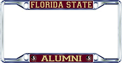 Elite Fan Shop Florida State Seminoles License Plate Frame Alumni - Silver