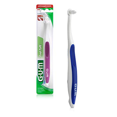 GUM End-Tuft Toothbrush for Hard-to-Reach Areas, Soft Bristles (Pack of 6)