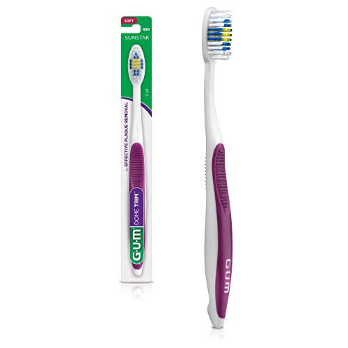 GUM Dome Trim Latex Free Toothbrush, Full Soft Bristles (Pack of 6)