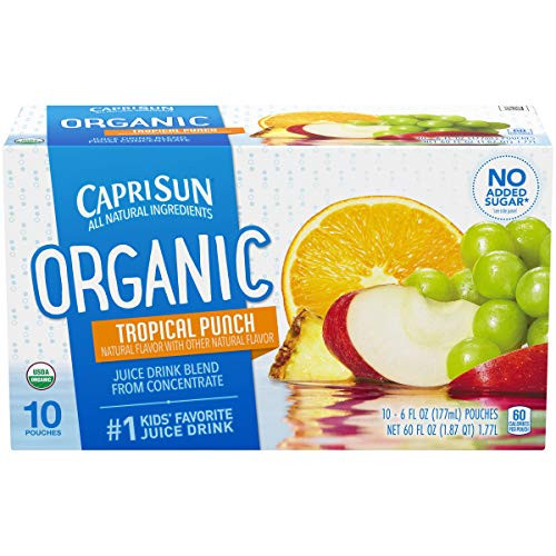 Capri Sun Organic Tropical Punch Ready-to-Drink Juice (40 Pouches, 4 Boxes of 10) Capri Sun Organic Tropical Punch Ready-to-Drink Juice (40 Pouches, 4 Boxes of 10)