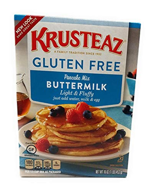Krusteaz, Gluten Free, Pancake Mix, Buttermilk, 16oz Box (Pack of 2) Krusteaz, Gluten Free, Pancake Mix, Buttermilk, 16oz Box (Pack of 2)