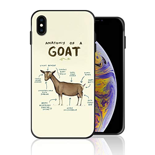 Silicone Case for iPhone 8 and iPhone 7, Anatomy of A Goat Design Printed Phone Case Full Body Protection Shockproof Anti-Scratch Drop Protection Cover