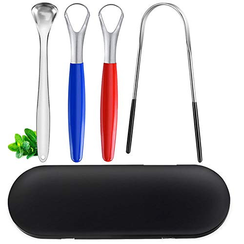 Tongue Scraper Tongue Cleaner Stainless Steel Tongue Scrapers for Adults & Kids Oral Tongue Brushes Eliminate Bad Breath (4pcs) Tongue Scraper Tongue Cleaner Stainless Steel Tongue Scrapers for Adults & Kids Oral Tongue Brushes Eliminate Bad Breath (4pcs)