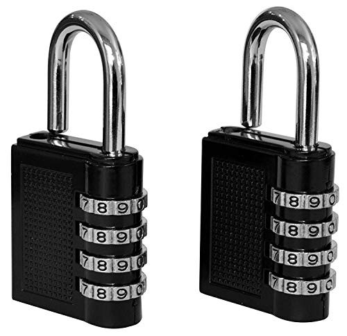 4 Digit Combination Padlock Gym Lock School Locker Lock Luggage Padlock Keyless Locks Heavy Duty Keyless Resettable Padlock for Locker,Baggage,Suitcases,Backpacks,2 Pack