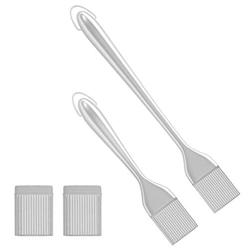 Basting Brush with Back up Silicone Brush Head Silicone BBQ Stainless Steel Handle Marinades Brush Pastry Basting Brush with Back up Silicone Brush Head Silicone BBQ Stainless Steel Handle Marinades Brush Pastry