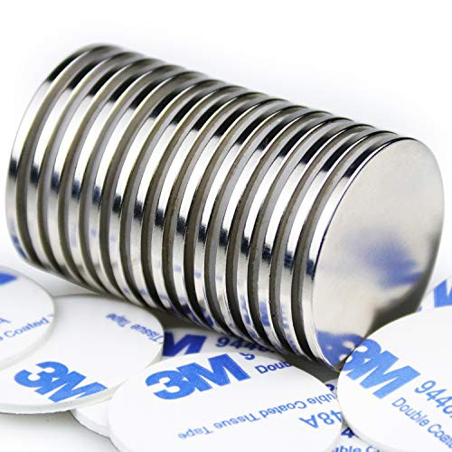 Powerful Neodymium Disc Magnets, Permanent, Rare Earth Magnets. Fridge, DIY, Building, Scientific, Craft, and Office Magnets, 1.26 inch x 0.08 inch, Pack of 15 Powerful Neodymium Disc Magnets, Permanent, Rare Earth Magnets. Fridge, DIY, Building, Scientific, Craft, and Office Magnets, 1.26 inch x 0.08 inch, Pack of 15