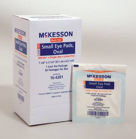McKesson Eye Pad Oval Sterile 1 5/8"X2 5/8" (50)