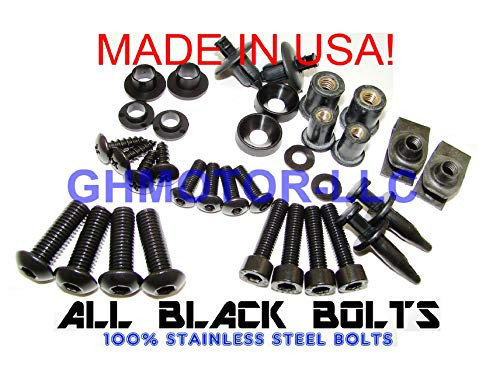 2006 2007 CBR 1000RR Complete Full Fairings Bolts Screws Fasteners Kit Set Made In USA Black