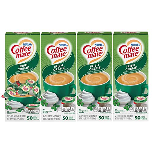 Nestle Coffee mate Coffee Creamer, Irish Creme, Liquid Creamer Singles, Box of 50 Singles (Pack of 4) Nestle Coffee mate Coffee Creamer, Irish Creme, Liquid Creamer Singles, Box of 50 Singles (Pack of 4)