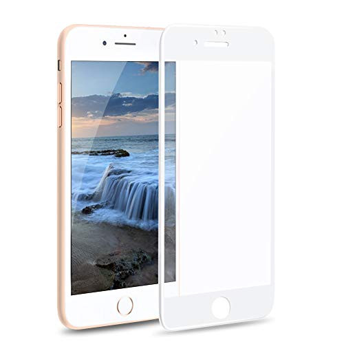 Tasikar Screen Protector Compatible iPhone 7 Plus/iPhone 8 Plus Full Coverage Tempered Glass Screen Protector (White)