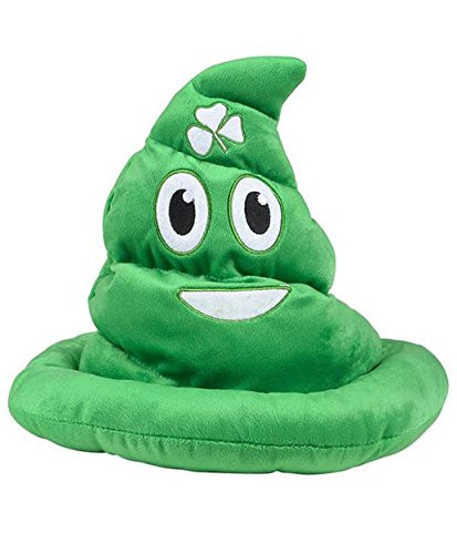 St. Patricks Day Emoji Poop Hat, Emotion Irish Shamrock Poop Hat, Great St. Patricks Day Party Favor, By 4Es Novelty,