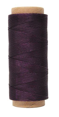 Mandala Crafts 0.45mm Leather Sewing Hand Stitching Jewelry Craft Round Waxed Thread String Cord (0.45mm, Purple)