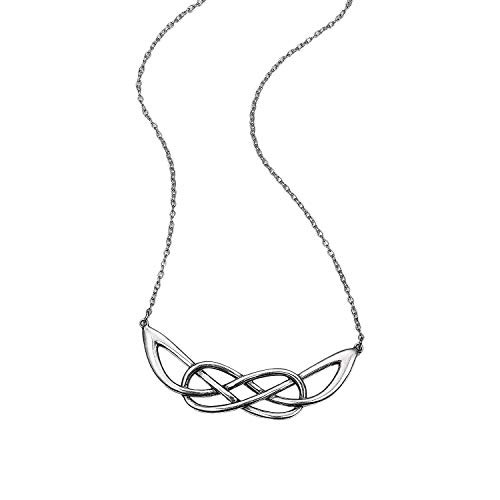 Oxidized 925 Sterling Silver Celtic Knot Infinity Loop Pendant Necklace With 18" Cable Chain