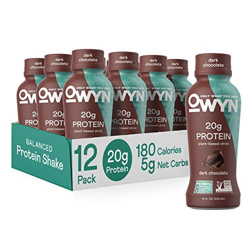 OWYN - 100% Vegan Plant-Based Protein Shakes | Dark Chocolate, 12 Fl Oz (Pack of 12) | Dairy-Free, Gluten-Free, Soy-Free, Tree Nut-Free, Egg-Free, Allergy-Free, Vegetarian OWYN - 100% Vegan Plant-Based Protein Shakes | Dark Chocolate, 12 Fl Oz (Pack of 12) | Dairy-Free, Gluten-Free, Soy-Free, Tree Nut-Free, Egg-Free, Allergy-Free, Vegetarian