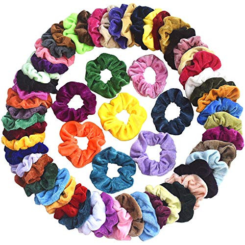 Mcupper 60 Pcs Hair Scrunchies Velvet Elastic Hair Bands Scrunchy Hair Ties Ropes Scrunchie for Women Girls Hair Accessories - 60 Assorted Colors Scrunchies Mcupper 60 Pcs Hair Scrunchies Velvet Elastic Hair Bands Scrunchy Hair Ties Ropes Scrunchie for Women Girls Hair Accessories - 60 Assorted Colors Scrunchies