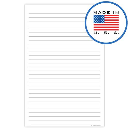 321Done Ruled Notepad - 50 Sheets (5.5" x 8.5") - Planning Note Pad with Lines - Thick Premium Paper - Made in USA - Plain White