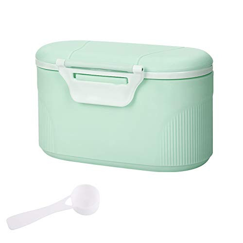 Accmor Portable Formula Dispenser with Scoop, BPA Free Milk Powder Container, Food Storage, Candy Fruit Box, Snack Containers, for Infant Toddler Children Travel (Green, Pink, Blue)