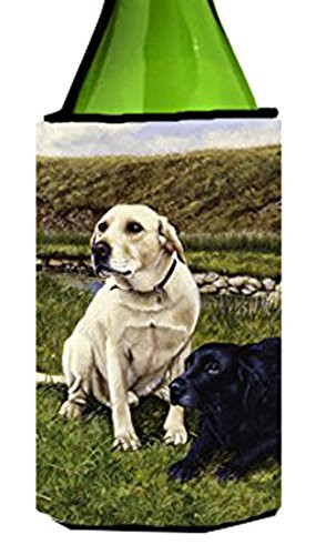 Caroline's Treasures Yellow and Black Labradors Wine Bottle Koozie Hugger, 750ml, Multicolor