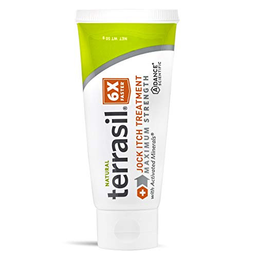 Jock Itch Treatment MAX - 6X Faster Than Leading Brands Natural Antifungal Ointment Treats Tinea Cruris Relieves Jock Itch Irritation by Terrasil - 50 Grams