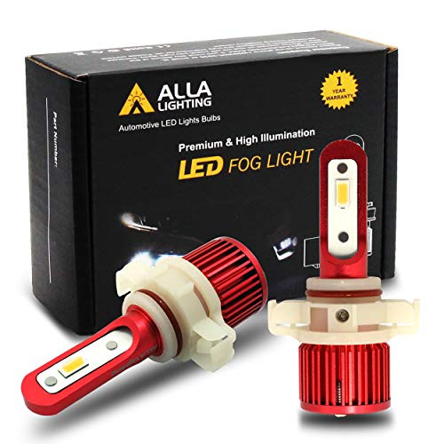 Alla Lighting 5200lm AL-R PS19W 5201 5202 LED Bulbs 3000K Yellow Fog or Daytime Running Lights Bulbs Xtremely Super Bright PS24W 12085 DRL 12V Replacement