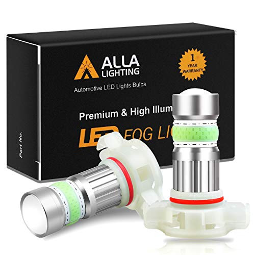 Alla Lighting 2800lm 5201 5202 LED Lights Bulbs Xtreme Super Bright COB-72 Fog Light DRL PS19W 12085 PS24W 9009 Replacement, 8000K Ice Blue