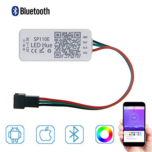 ALITOVE WS2812B WS2811 Addressable LED Bluetooth Controller iOS Android App Wireless Remote Control DC 5V~12V for SK6812 SK6812-RGBW WS2812 SM16703 Dream Color Programmable RGB LED Strip Pixel