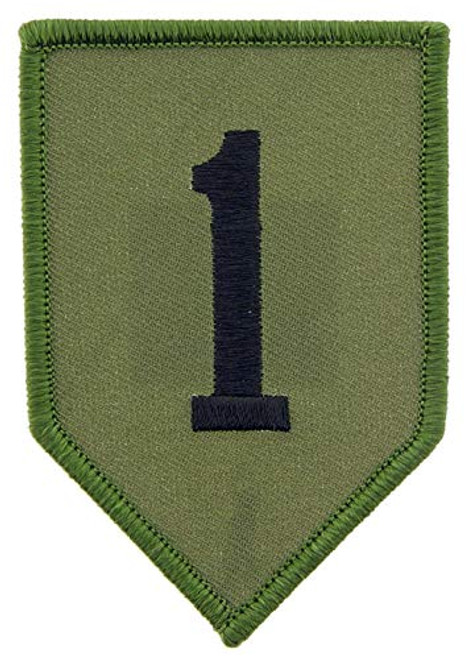 United States Army 1st Infantry Division, Subdued Woodland/Green, Embroidered Patch with Iron-On Adhesive United States Army 1st Infantry Division, Subdued Woodland/Green, Embroidered Patch with Iron-On Adhesive
