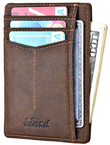 Kinzd Slim Wallet RFID Front Pocket Wallet Minimalist Secure Thin Credit Card Holder