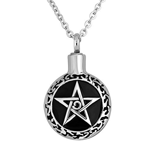Corykeyes Pentagram Urn Necklace Black Memorial Cremation Keepsakes Ashes Holder Corykeyes Pentagram Urn Necklace Black Memorial Cremation Keepsakes Ashes Holder