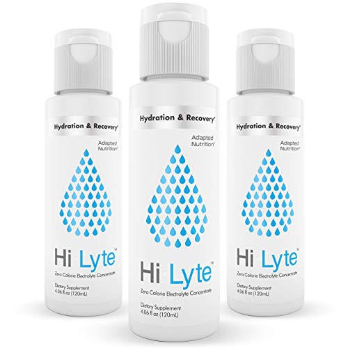 Hi-Lyte Electrolyte Concentrate for Rapid Rehydration (3 Bottles) | NO Calories, Sugar or Additives | Magnesium, Potassium, Sodium & Zinc | 144 Servings