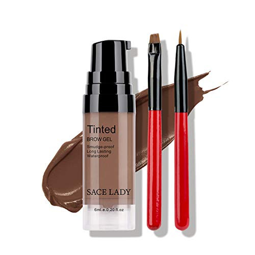 Long Lasting Eyebrow Gel with Eyebrow Brushes for Waterproof Eyebrow Makeup, Eyebrow Tint Corrector Kit, Intense Brow Color Pomade Cream, 6ml/0.20Fl Oz, light Brown