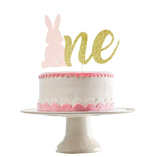Glittery Bunny One Cake Topper- First Birthday Cake Topper-1st Birthday Party Decorations Glittery Bunny One Cake Topper- First Birthday Cake Topper-1st Birthday Party Decorations