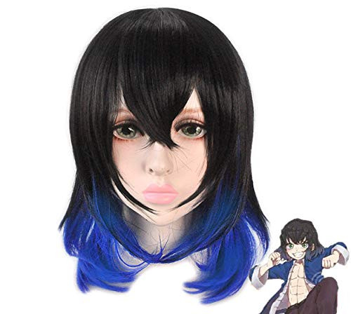 Demon Slayer Cosplay Wig Main Characters Wigs Anime Hair Costume Accessories Make up Adult Kids (Hashibira Inosuke Cosplay Wig)