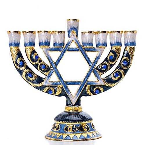 YU FENG 9 Branch Vintage Menorah Candle Holder Candlesticks for Hanukkah Holiday Ceremony Candlelight Dinner Party