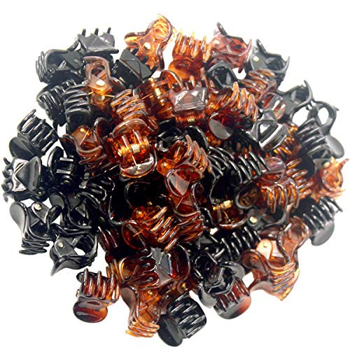 72 Pieces Mini Hair Claw Clips Plastic Hair Claws Pins Clamps Small Hair Jaw Clips for Girls and Women,Crystal Black and Brown 72 Pieces Mini Hair Claw Clips Plastic Hair Claws Pins Clamps Small Hair Jaw Clips for Girls and Women,Crystal Black and Brown