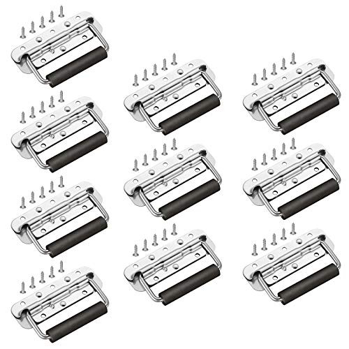 GBGS Spring Loaded Pull Handles with PVC Grip for Tool Box, Trunk, 110lbs/unit Load Bearing, Heavy Duty, Surface Mounted(10 Pack)