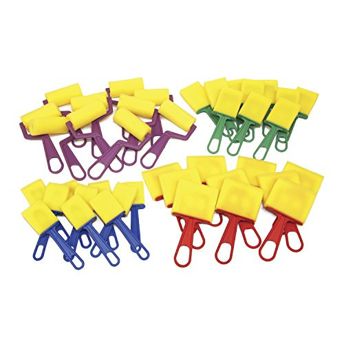 Creativity Street Foam Brush Classroom Pack, Assorted Colors & Sizes, 40 Per Pack, 2 Packs