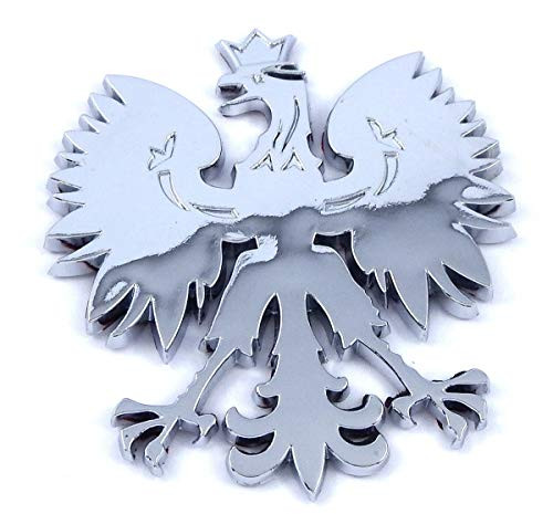 Poland 2.5" Polish Polski Eagle with Crown Chrome 3D Emblem Decal Badge Polska