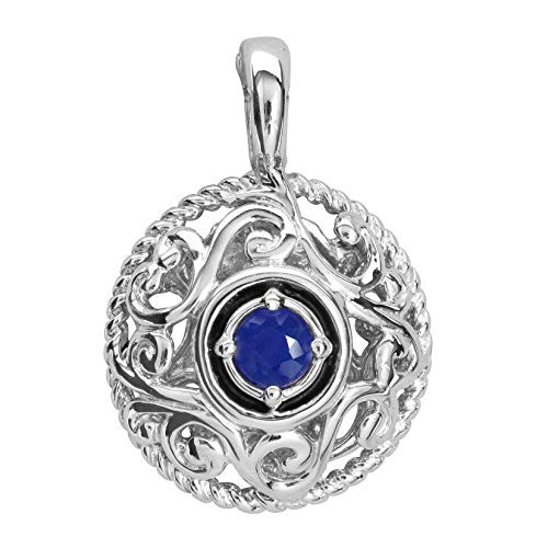 Carolyn Pollack Sterling Silver Blue Sapphire Gemstones Snap Hinge Charm or Pendant SEPTEMBER