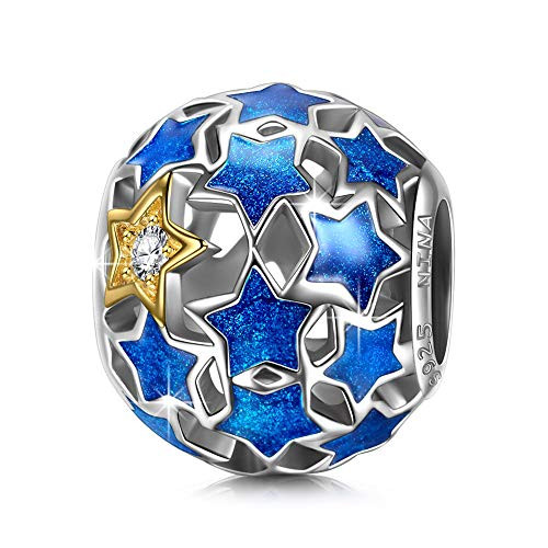 NINAQUEEN 925 Sterling Silver Star Blue Charm Bead for Mothers Day Mom Women Girl fit for Pandora Bracelet Fine Jewellery Birthday Gift for Lady Sister Her Anniversary Present for Wife Girlfriend NINAQUEEN 925 Sterling Silver Star Blue Charm Bead for Mothers Day Mom Women Girl fit for Pandora Bracelet Fine Jewellery Birthday Gift for Lady Sister Her Anniversary Present for Wife Girlfriend