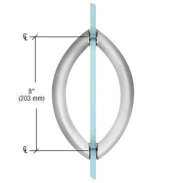 CRL 8" Satin Chrome Crescent Style Back-to-Back Pull Handles
