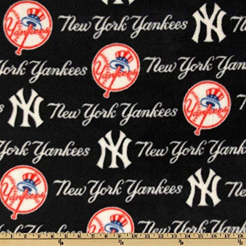 Fabric Traditions MLB Fleece New York Yankees, Yard, Blue/Red/White