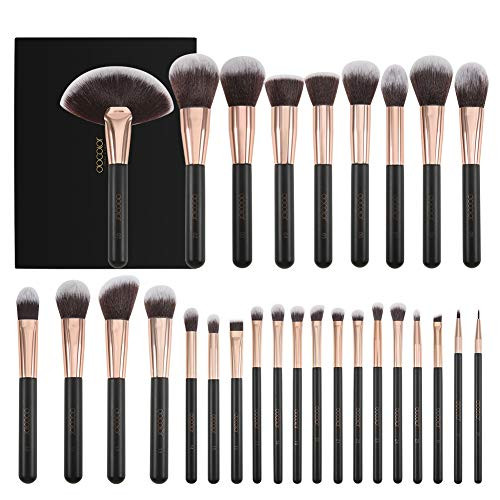 Docolor Makeup Brushes 28 Piece Professional Makeup Brush Set Premium Cosmetics Brushes Synthetic Kabuki Foundation Brush Blending Face Liquid Powder Cream Blush Concealers Eye Shadows Make Up Brushes