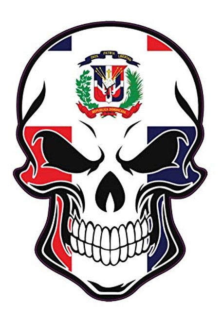 WickedGoodz Dominican Flag Skull Vinyl Decal - Dominican Republic Bumper Sticker - Proud Caribbean Gift WickedGoodz Dominican Flag Skull Vinyl Decal - Dominican Republic Bumper Sticker - Proud Caribbean Gift