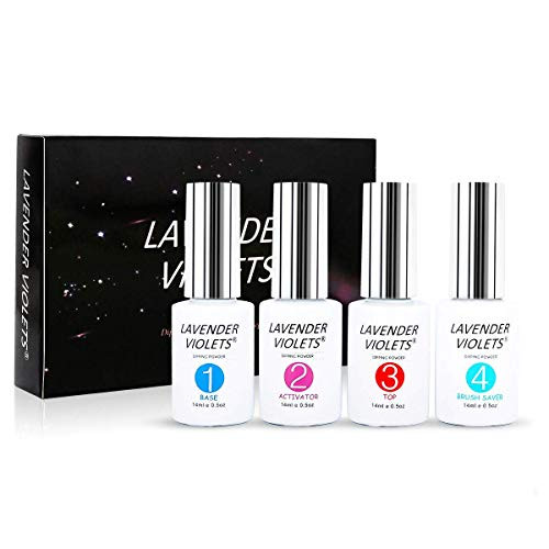 Dip-Powder Gel-Liquid-Set with Activator, Base-Top Gel and Brush Savor 0.5oz/Bot Dipping-Powder Acrylic-Nail Manicure Pedicure J775